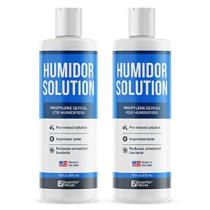 Humidor Solution (2 Pack) 16oz Propylene Glycol Solution (PG Solution) For Humidifiers By Essential Values. Humidor Accessories and Supplies
