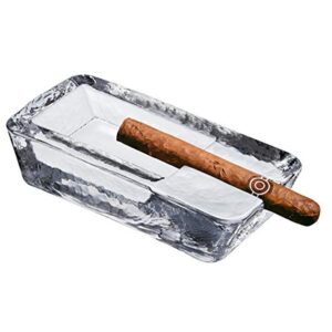Large Heavy Glass Cigar Ashtray (Rectangular Large)
