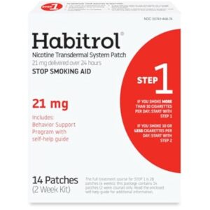 Habitrol Nicotine Transdermal System Stop Smoking Aid, Step 1 (21 mg), 14 Count (Pack of 1)