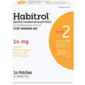 Habitrol Nicotine Transdermal System Patch | Stop Smoking Aid | Step 2 (14 mg) | 14 Patches (2 Week Kit)