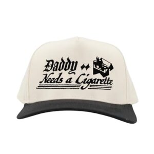 OZCONO Funny Hats for Adults Humor, Embroidery Hilarious Dark Humour Style Snapback Hat Cap, Gift for Her/Him, (US, Alpha, One Size, Daddy Need a Cigarette)