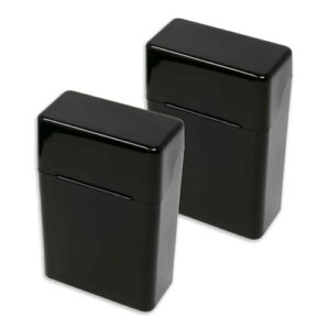 Case Glossy Black Flip-Top Box for King's/Regular (2 Boxes) - incl. Frugal Smoker Sticker