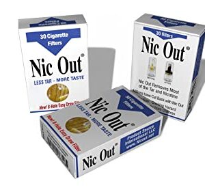 Nic-Out Cigarette Filters 3 Packs (90 Filters) Smoking Free Tar & Nicotine Disposable Nicout Holders for Smokers Don't Quit Smoking Nicfree