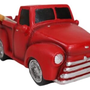 Ebros Gift Smoke Stop Classic Country Rustic Old Fashioned Vintage Red Pickup Truck Decorative Cigarette Ashtray Figurine Stylish Desk Side Table Bar Countertop Accent