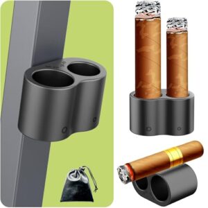eddyrise Silicone Cigar Holder for Golf Cart Dual Slot Design with 4 Powerful Magnets, Universal Golf Cart Cigar Holder Magnetic, One-Hand Operation Attach to Metal or Lies Flat Black