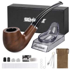 SEMKONT Tobacco Pipe Set, Including Pipe Stand and Pipe Storage Bag and other Accessories