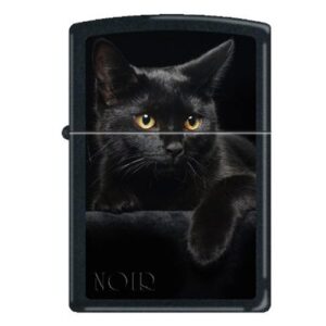 Zippo "Black Cat" Black Matte Lighter, 5134