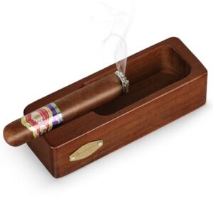 USEWIRE Ashtrays, Wooden Ashtray, Cigar Ashtrays, outdoor and Home Office Decoration Useful Ashtray, Smoking Lover's Gift (Wood Grain Color)