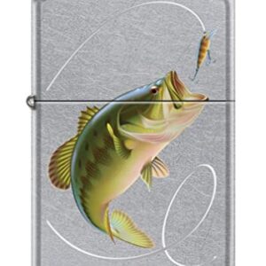 Zippo Lighter- Bass Fishing Line Hook Street Chrome Windproof Lighter #Z5124
