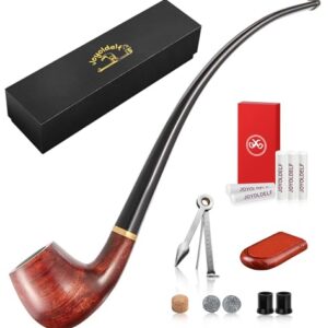 Joyoldelf Tobacco Pipe Smoking Pipe Rosewood Exquisite Handcrafted Churchwarden Tobacco Pipe - Complete Starter Set