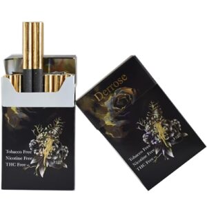 Derrose® Rose Herbal Sticks,Herbal Cigarettes,Nicotine Free and Tobacco Free,Help Stop Smoking,Better Effect When Used with Nicotine Patches,Smoking Cessation Products,2packs-40 Sticks