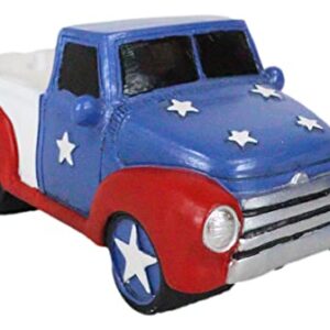 Ebros Gift Patriotic Smoke Stop Classic Country Rustic Old Fashioned Vintage Pickup Truck In American Flag Colors Decorative Cigarette Ashtray Figurine Stylish Desk Side Table Bar Countertop Accent