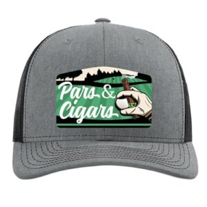 Pars and Cigars - Funny Golf Hats for Men - Fathers Day Birthday Christmas Retirement Gifts for Him Golfers - Richardson 112