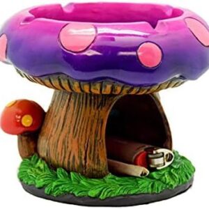 Colonial Tin Works Cute Mushroom House Ashtrays with Storage - Ashtrays for Weed Smokers and Bong Users with Smoking Accessories Collection and Home Office Ornament Gifts