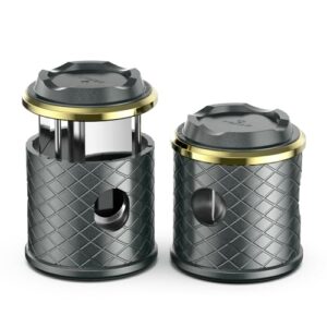 KEJIAR Cigar Cutter, 4-in-1 Rhombic Look Desktop Cutter, Two Size Guillotine, V Cut Cigar Cutter,Cuts up to 68 Ring Sizes with Cigar Holder, Cigar Gift for Men (Grizzly)