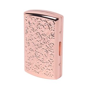 Vintage Slim Metal Cigarette Case & Dispenser - Small Cigarette Holder Case/Box,Fit for 85mm Cigarettes 12pcs-Does Not Fit 100s or Credit Cards (Rose Gold)