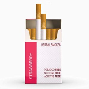 Honeyrose STRAWBERRY - Tobacco & Nicotine Free Herbal Cigarettes, Made in England, Free Shipping!