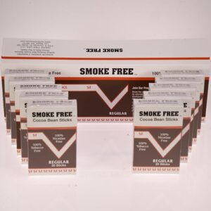 Smoke Free Herbal Cocoa Cigarettes - 10 Packs Regular - 100% Tobacco & Nicotine Free - Non Addictive - Tobacco Substitute - Premium Regular Flavor - 1 Carton (200 Sticks)