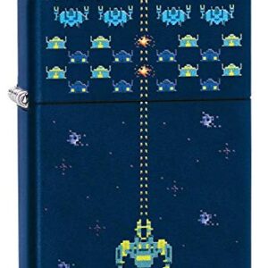 Zippo Pixel Game Design Navy Matte Pocket Lighter
