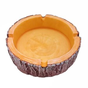 Imitative Wood Cigarette Ashtray Outdoor Indoor Ashtray And Great Gifts for Smokers, Wooden ashtray for Patio, Home，Outside, Office and Party (dark color)