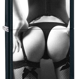 Zippo Lighter, Midnight Girl Collection - View from Behind #1, Black Matte 75048