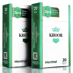 KHOOR Herbal Menthol Cigarettes - 2 Packs Menthol Flavor, Satisfying Alternative for Smokers Seeking a Tobacco Free Nicotine Free Cigarette Alternative, Cool and Refreshing, Made in USA (40 smokes)