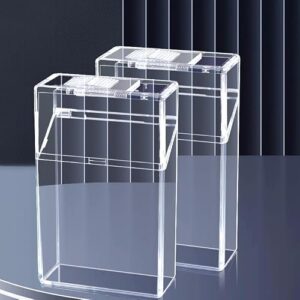 (2 Pack) Acrylic Transparent Cigarette Case, Portable Cigarette Lipsticks Lighters Display Box for Men Women,Home or Office Household Items Packing Box,King Size 85mm 20 Capacity (Clear)