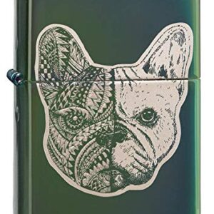 Zippo French Bulldog High Polish Green Design, one Size