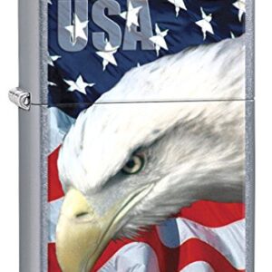 Zippo 3021 Usa Flag And Eagle Street Chrome Finish Lighter