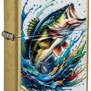 Zippo Lighter: Colorful Bass Fish, Texture - Street Brass 81701