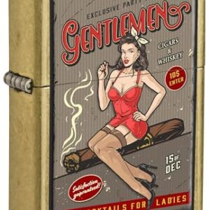 Zippo Lighter: Whiskey and Cigars Party, Pin-up Girl - Street Brass 81675