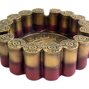 DWK 12 Gauge Shotgun Shell Round Ashtray, 4.5" Diameter, Brown, Country Rustic Style