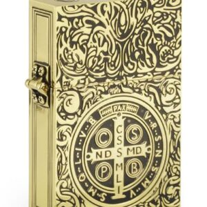 Constantine Lighter, Carved Vintage Oversized Heavy Armor Style Gold Petrol Kerosene St Benedict Metal Lighter for Collect Men, Dad, Husband Gift