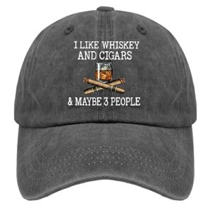 I Like Whiskey and Cigars and Maybe 3 People Golf Hat Sports Hat Summer Hat Gifts for Mom Summer Caps
