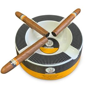 GUEVARA Cigar Ashtray Big Ash trays for 8" Round Cigarettes Large Rest Outdoor Cigars Ash tray for Patio/Outside/Indoor Ashtray