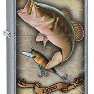 Zippo Lighter: Bass Fishing with Lure - Street Chrome 80472