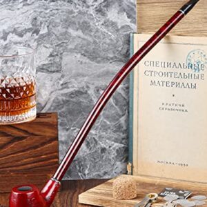 Joyoldelf Tobacco Pipe - Handcrafted 16"Length Churchwarden Smoking Pipe with 14.1"Long Stem