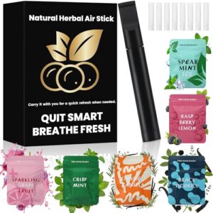 6 Pack Natural Herbal Air Stick, Plant-Based Herbal Diffuser Pen Stick with Mint Support Smokeless Inhaler, Freshen Breath, Portable