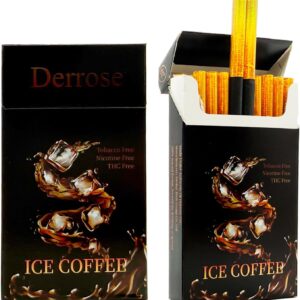 Derrose Ice Coffee Flavor Herbal Sticks – Nicotine & Tobacco Free Herbal Cigarettes (2 Packs – 40 Sticks)