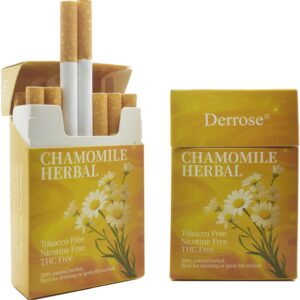 Derrose Chamomile Herbal Sticks – Nicotine & Tobacco Free Herbal Cigarettes (2 Packs – 40 Sticks)